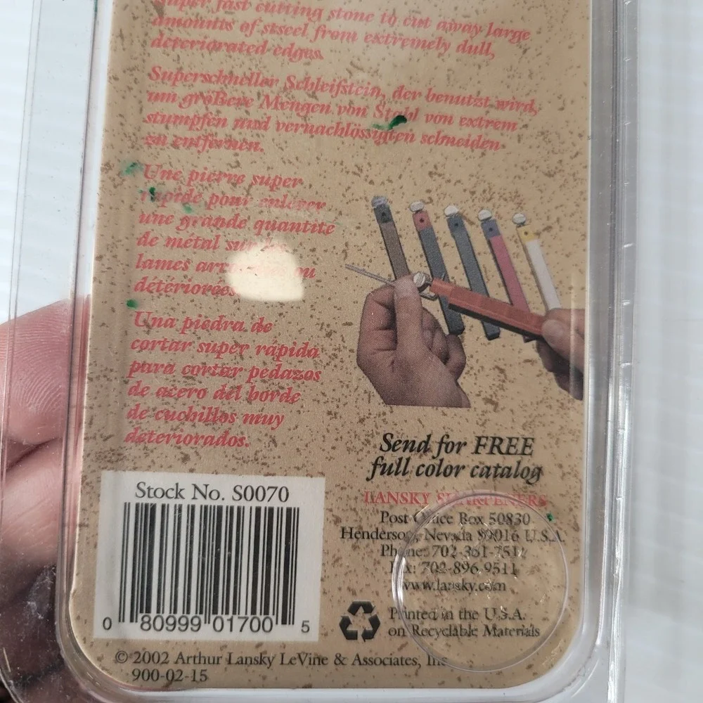 Lansky Sharpening Hone Extra Coarse Grit Knife Sharpener Stone S0070 SEALED NEW